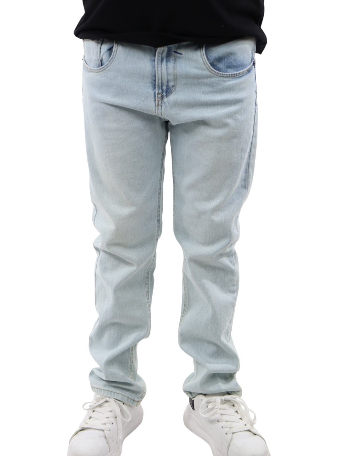 Jeans slim azul claro deslavado