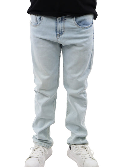 Jeans slim azul claro deslavado