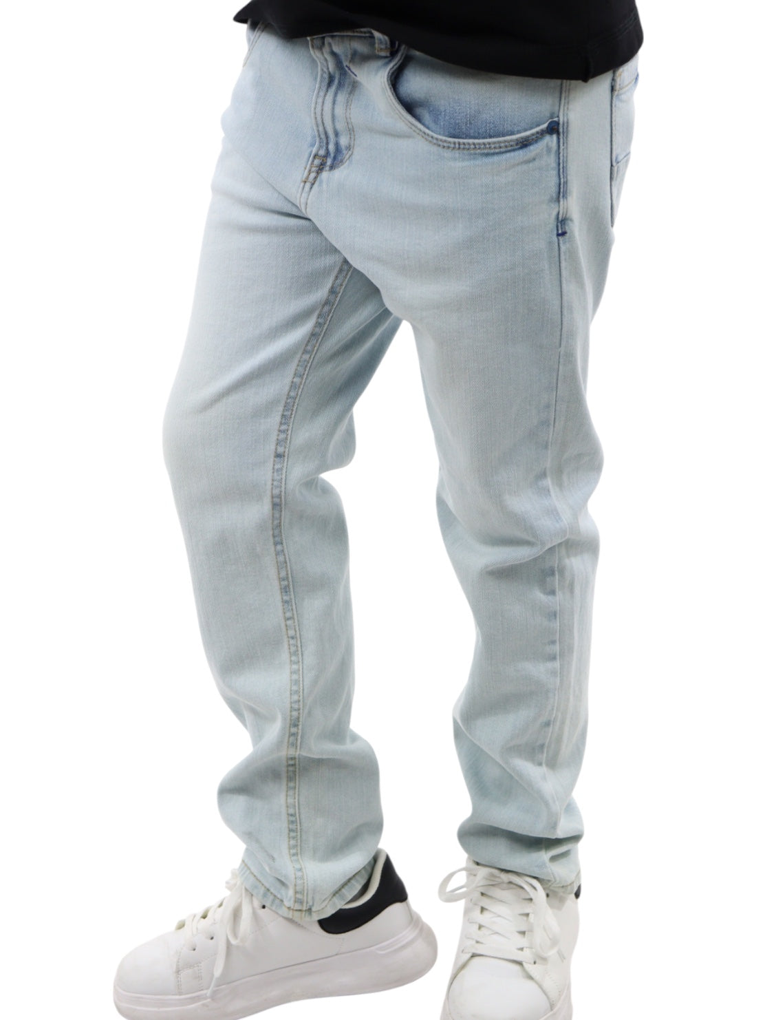 Jeans slim azul claro deslavado