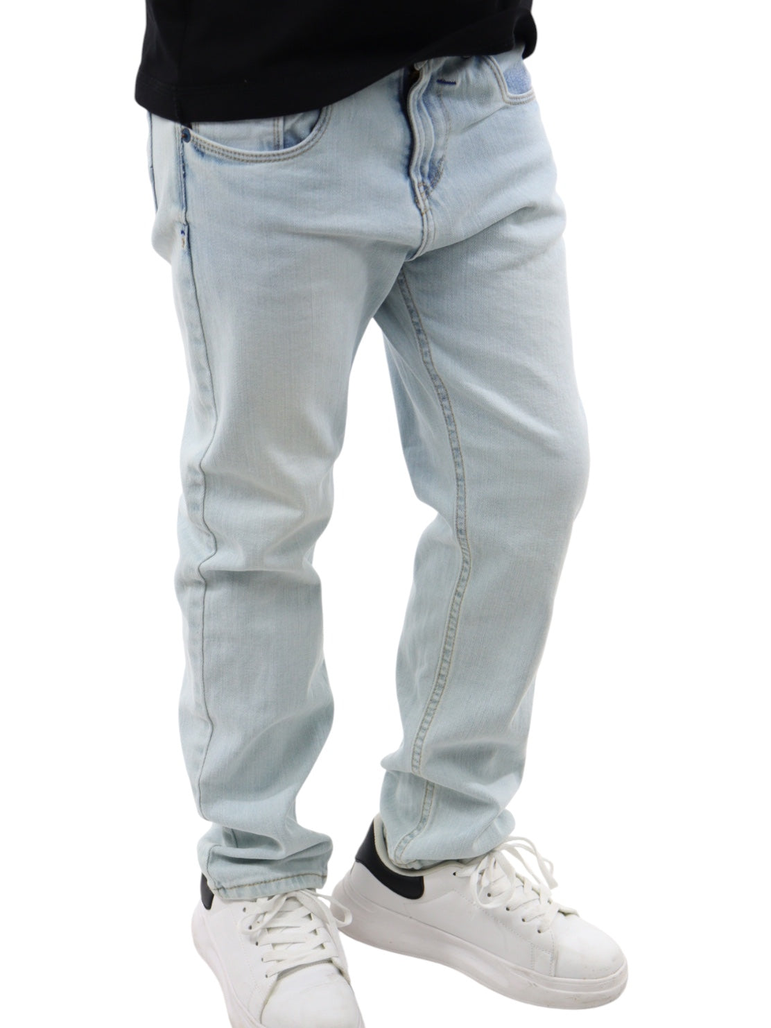 Jeans slim azul claro deslavado
