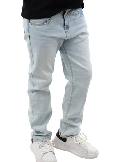 Jeans slim azul claro deslavado