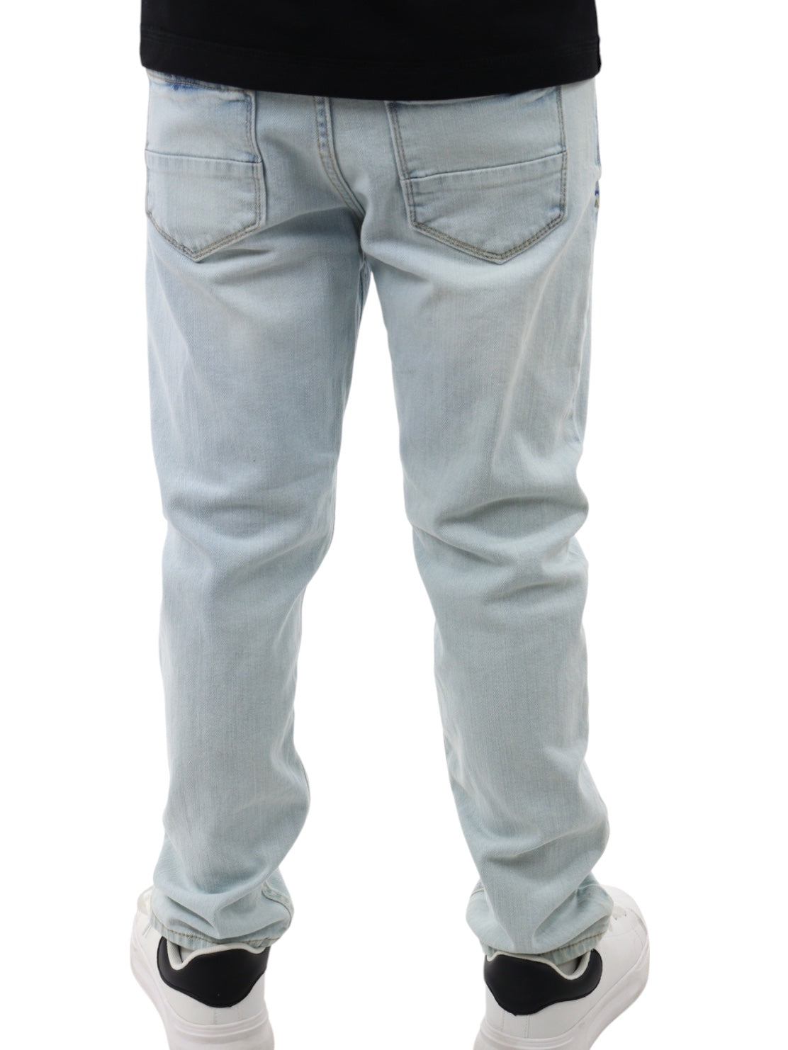 Jeans slim azul claro deslavado