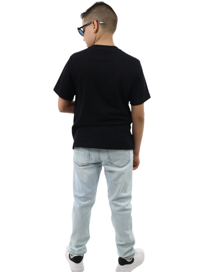 Jeans slim azul claro deslavado