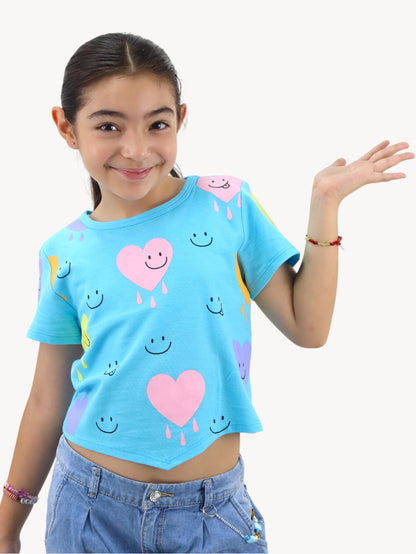 Playera smiley azul turquesa (NUEVA TEMPORADA)