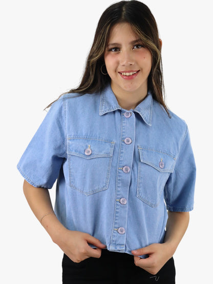 Camisa denim de color azul claro (NUEVA TEMPORADA)