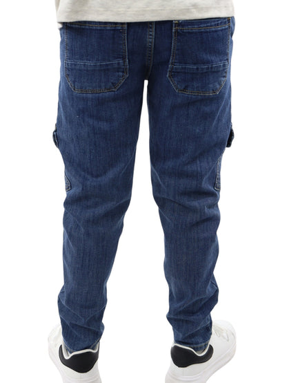 Jeans loose cargo azul medio