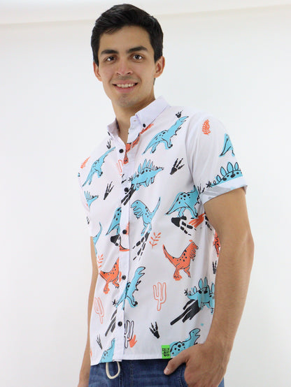 Camisa manga corta con print de dinosaurios