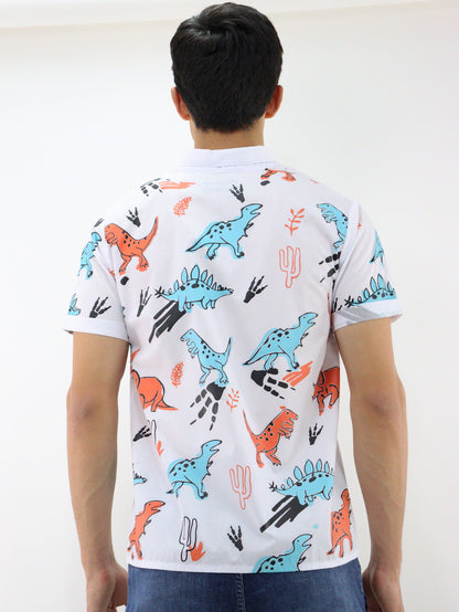 Camisa manga corta con print de dinosaurios