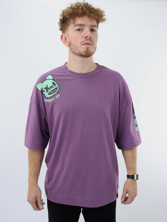 Playera mid size con estampado de color morado