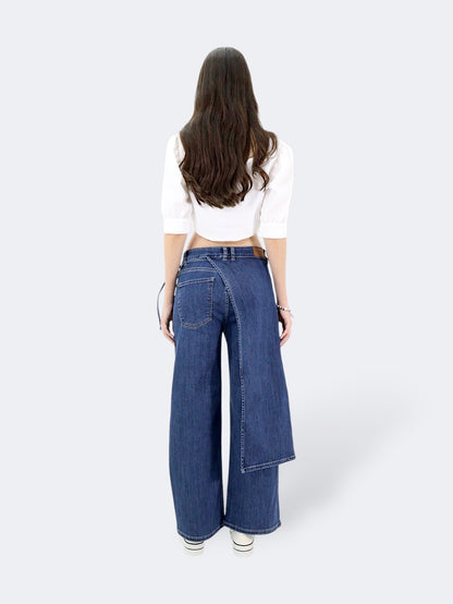 Jeans Wide Leg-Tiro Medio