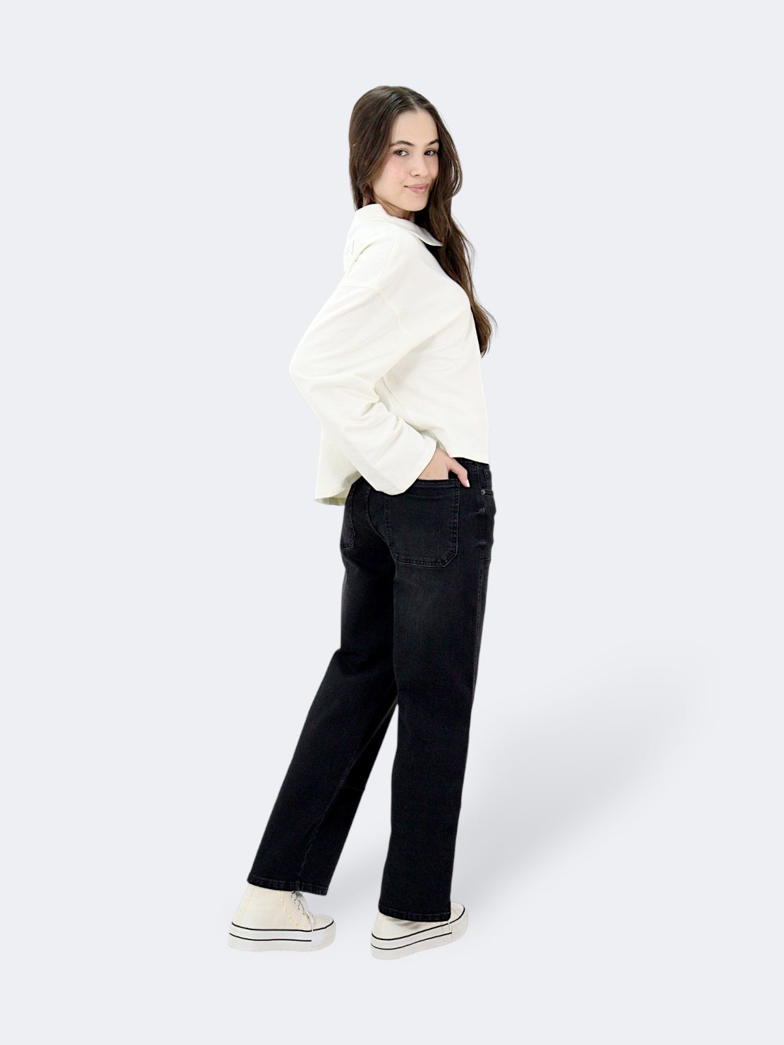 Jeans Baggy-Tiro Alto