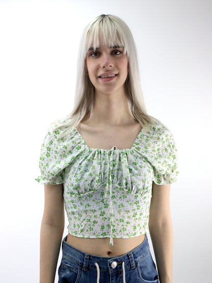 Blusa con estampado floral y mangas abullonadas (NUEVA TEMPORADA)