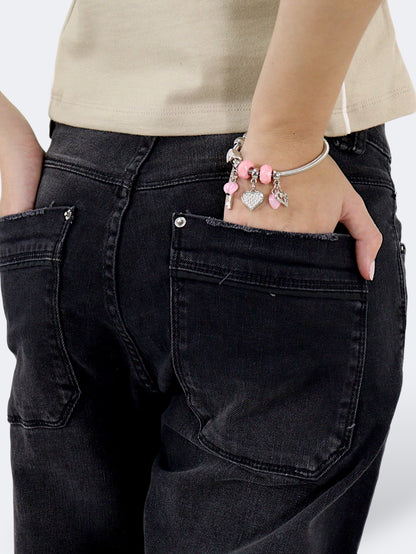 Jeans Wide Leg-Tiro Alto