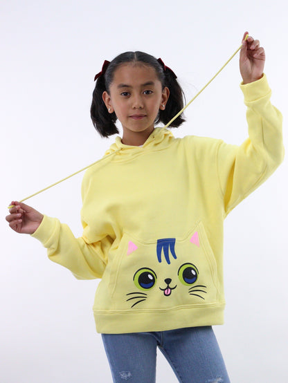 Sudadera de color amarillo con estampado de gato (NUEVA TEMPORADA)