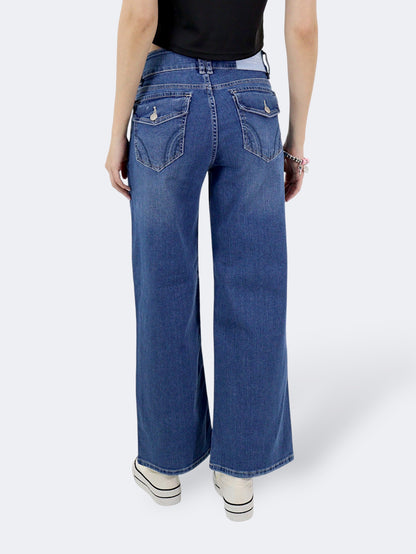 Jeans Wide Leg-Tiro Medio
