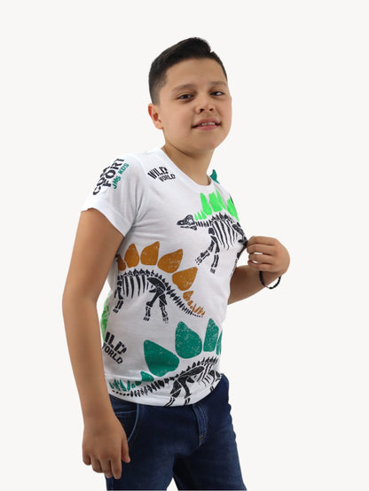 Playera manga corta con diseño de dinosaurio (NUEVA TEMPORADA)