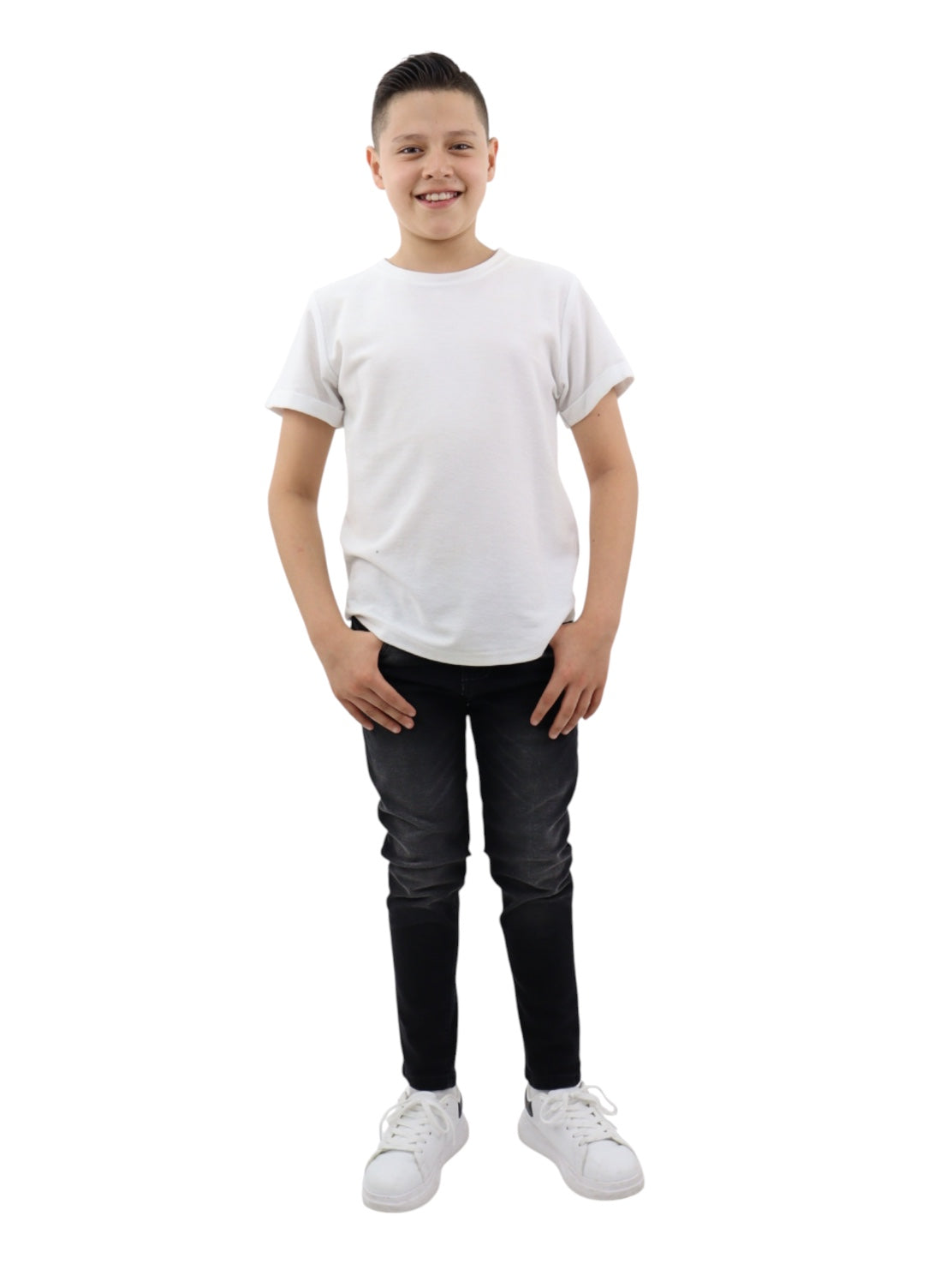 Jeans skinny negro deslavado