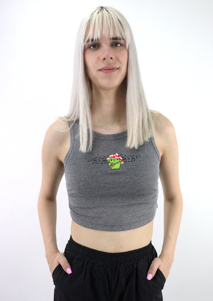 Playera tank de color gris con estampado de rana ( NUEVA TEMPORADA)