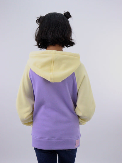 Sudadera con capucha bicolor