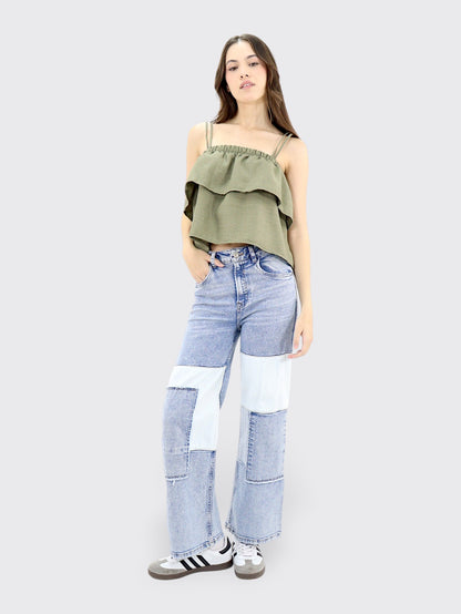 Jeans Wide-Tiro Alto