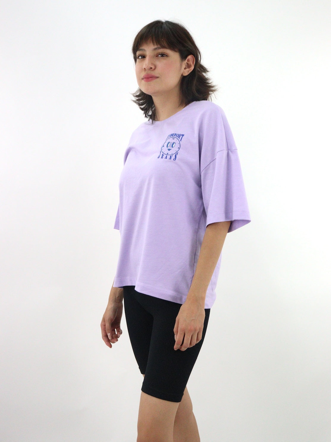 Playera oversize de color lila con estampado midnight (NUEVA TEMPORADA)