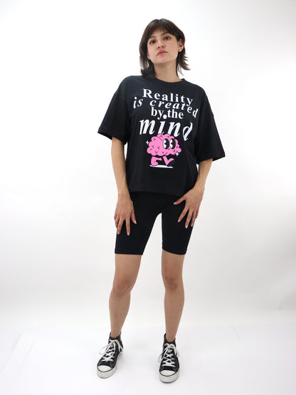 Playera oversize de color negro con estampado  (NUEVA TEMPORADA)