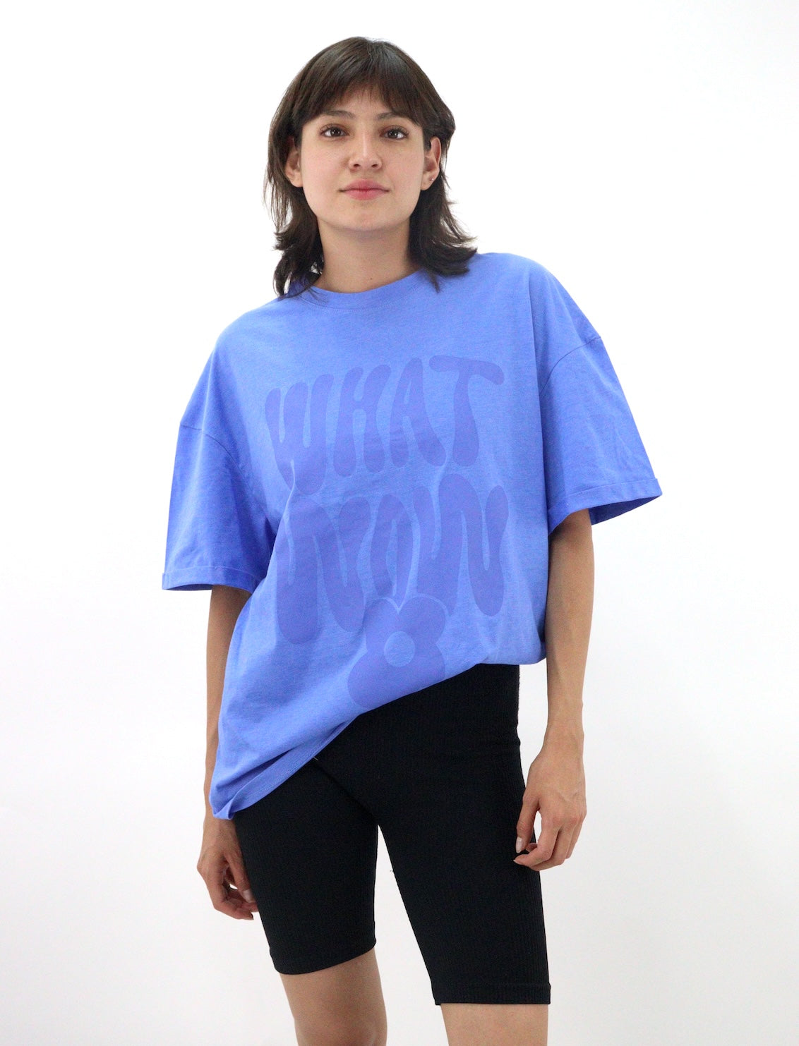 Playera oversize de color azul con estampado (NUEVA TEMPORADA)