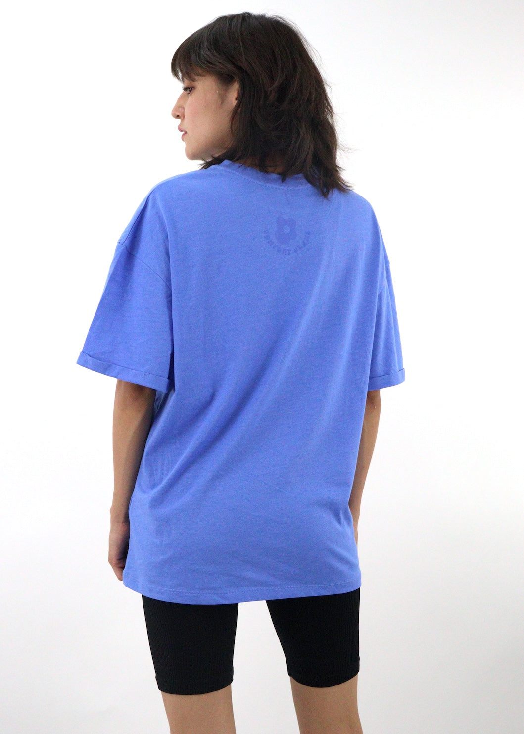 Playera oversize de color azul con estampado (NUEVA TEMPORADA)