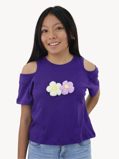 Playera manga con diseño de flores (NUEVA TEMPORADA)