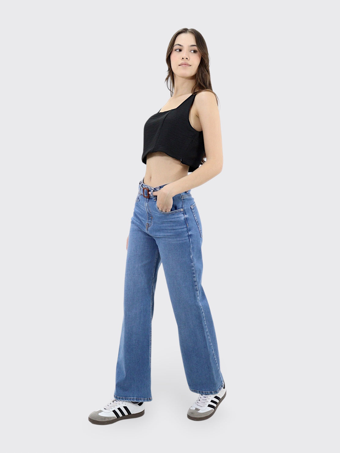 Jeans Wide-Tiro Alto