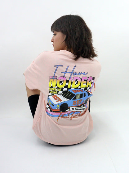 Playera oversize de color rosa con estampado (NUEVA TEMPORADA)