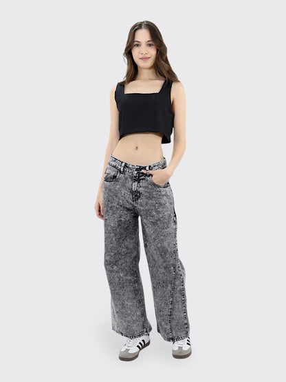 Jeans Wide-Tiro Alto