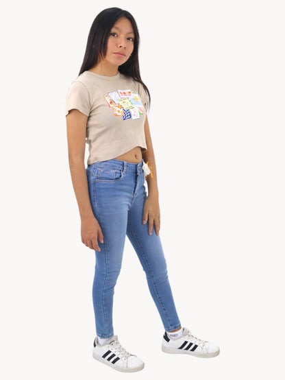 Jeans skinny con moño decorativo (NUEVA TEMPORADA)