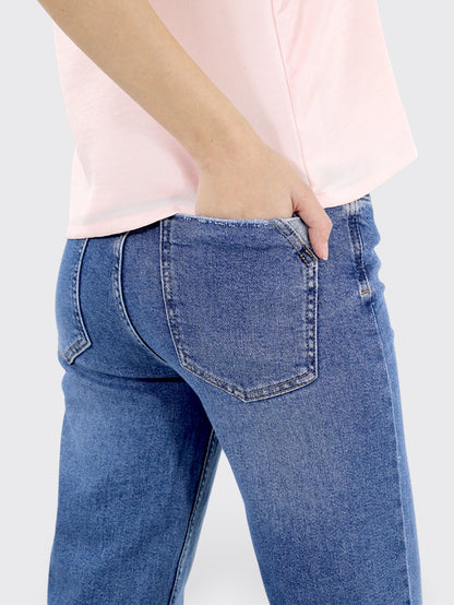 Jeans Wide-Tiro Medio