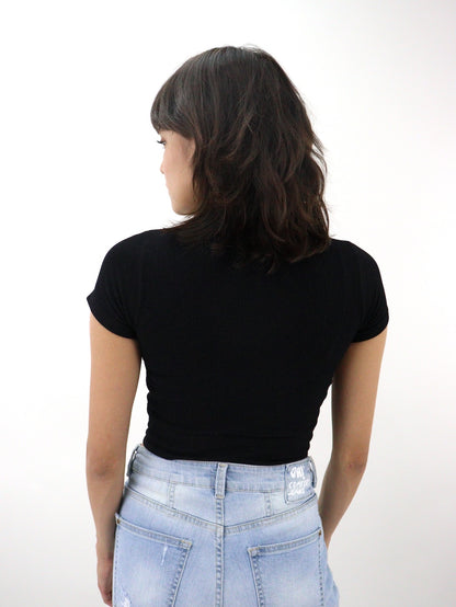 Playera crop de licra color negro (NUEVA TEMPORADA)