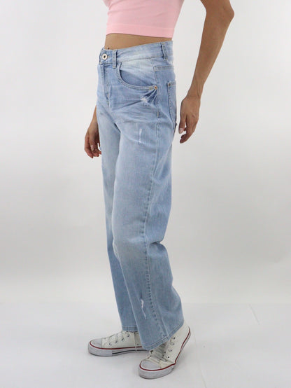 Jeans wide Leg  con destrucción (NUEVA TEMPORADA)