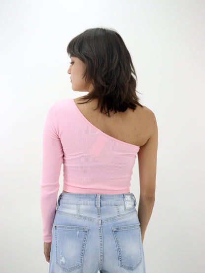 Blusa licra 1 manga de color rosa (NUEVA TEMPORADA)