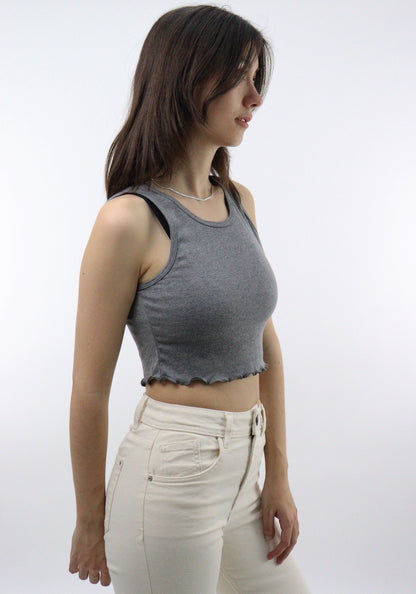 Playera tank de color gris oxford (NUEVA TEMPORADA)