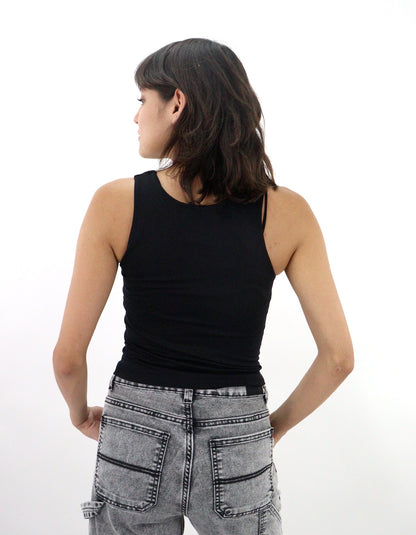 Blusa tank sin costuras de color negro (NUEVA TEMPORADA)