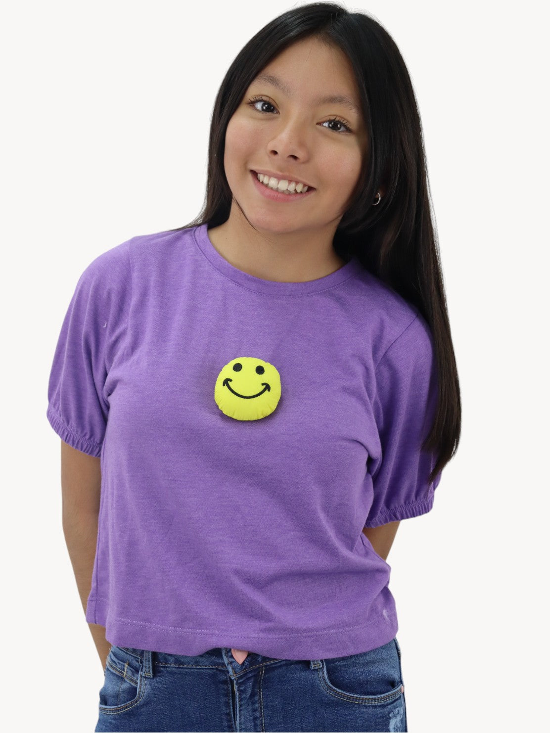 Playera smiley de color morado (NUEVA TEMPORADA)