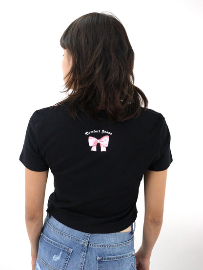 Playera slim size coquette de color negro (NUEVA TEMPORADA)