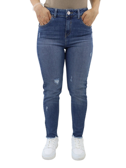 Jeans skinny con destrucción