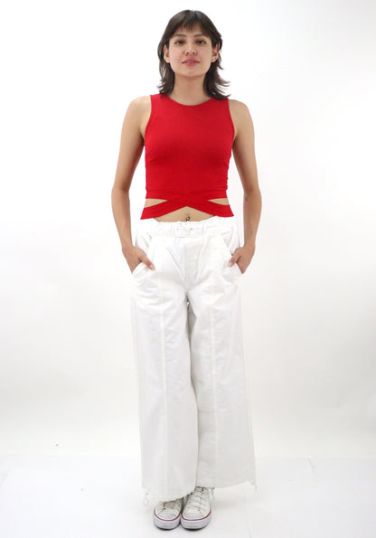 Pantalón parachute de color blanco (NUEVA TEMPORADA)