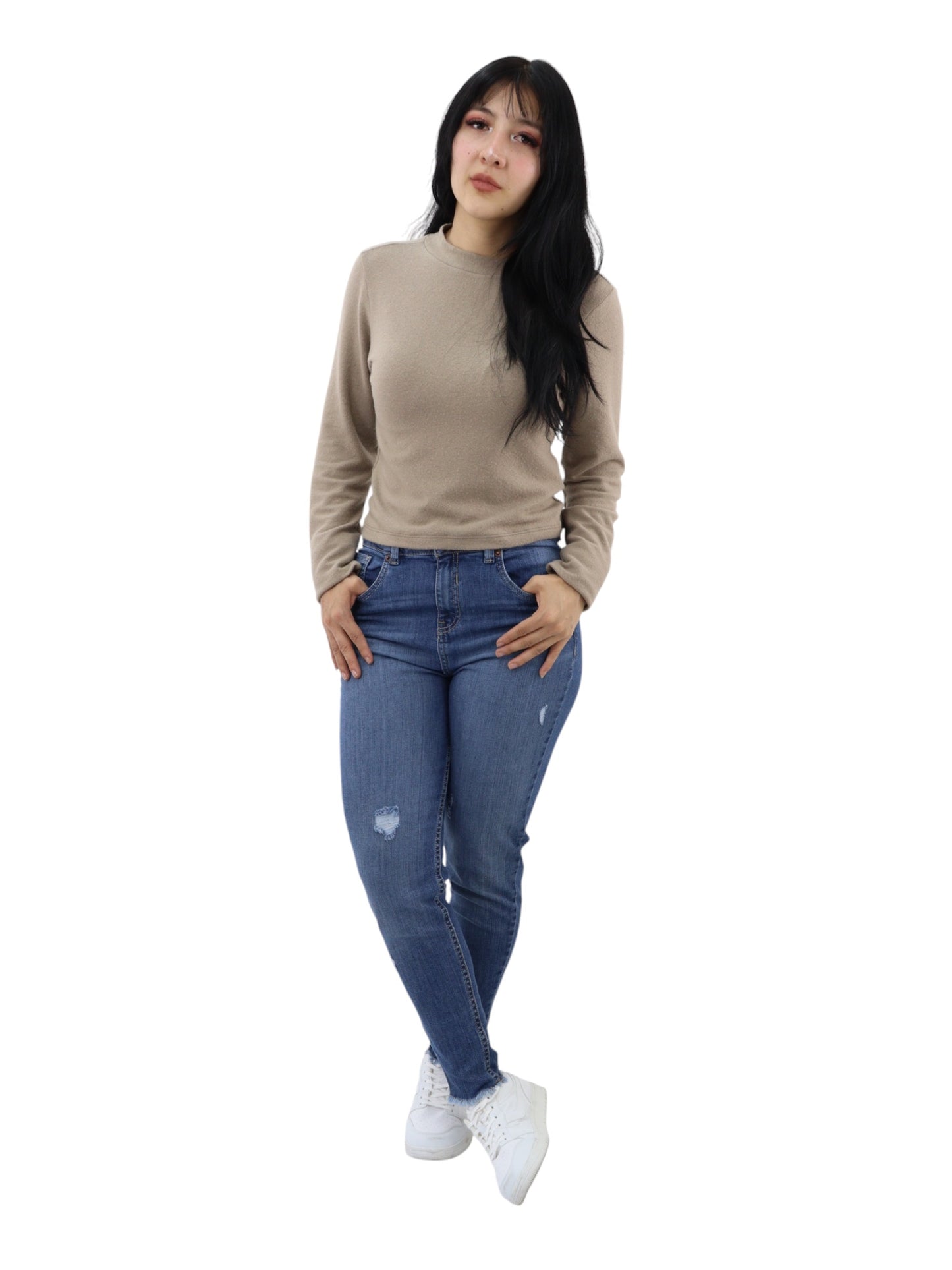Jeans skinny con destrucción