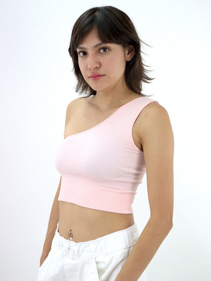 Blusa hombro descubierto de color rosa (NUEVA TEMPORADA)