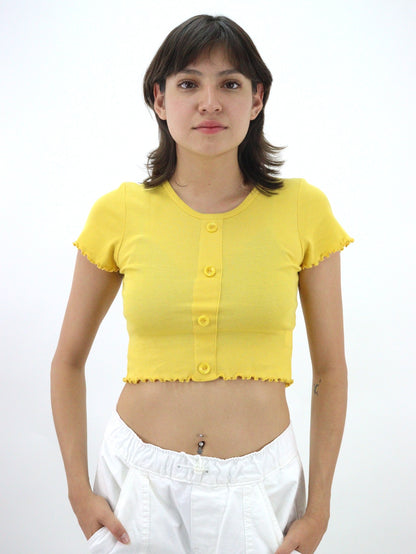 Playera crop de color amarillo (NUEVA TEMPORADA)