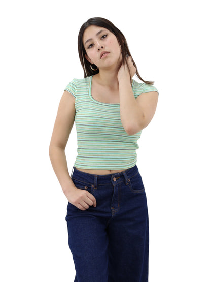 Playera crop a rayas
