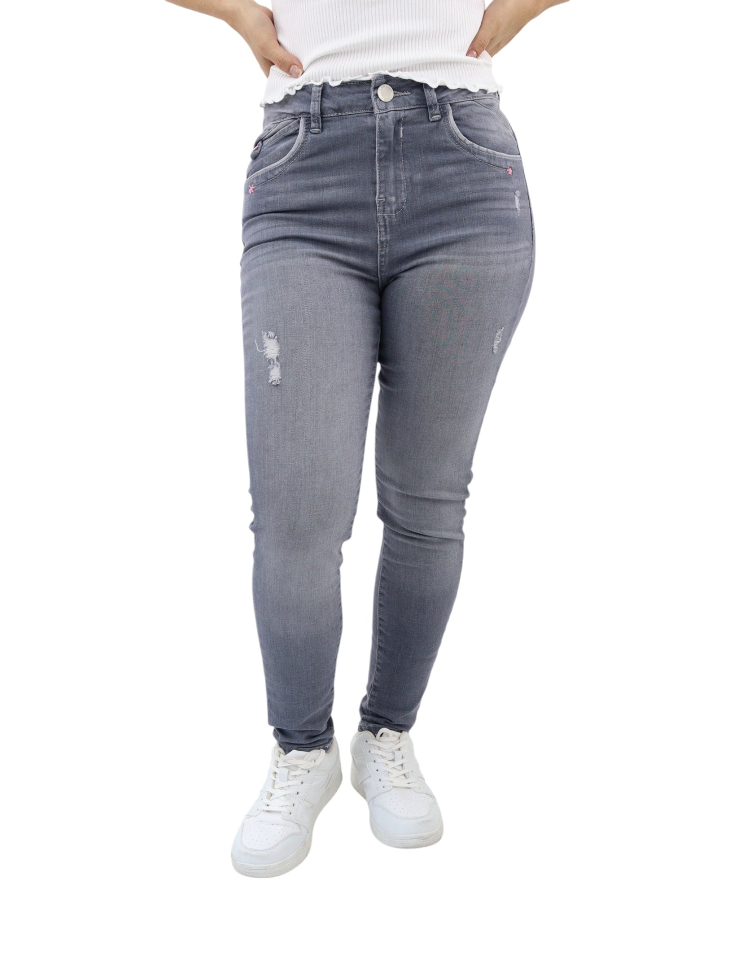 Jeans Skinny Gris Oscuro