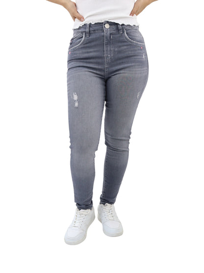 Jeans Skinny Gris Oscuro