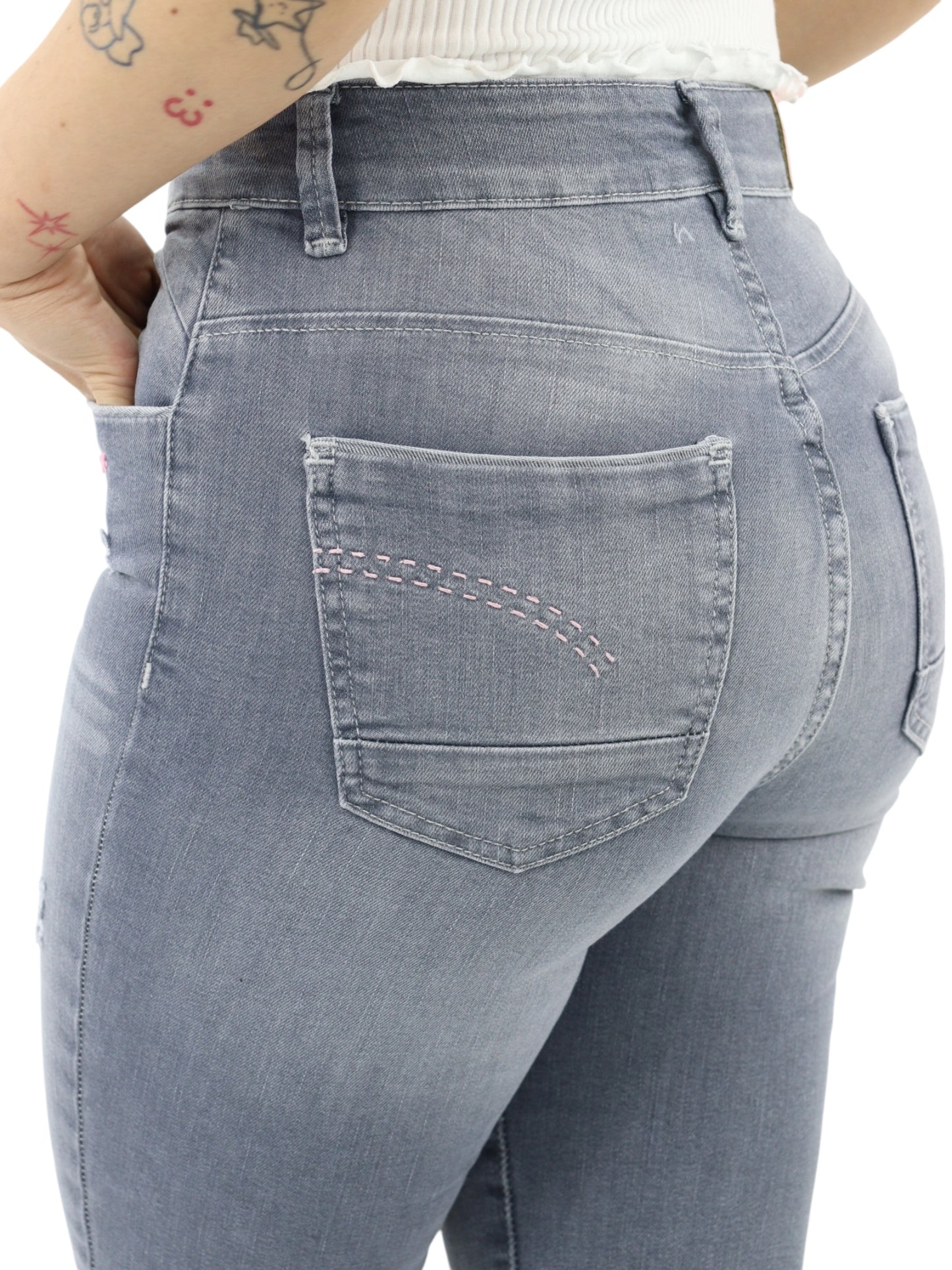 Jeans Skinny Gris Oscuro